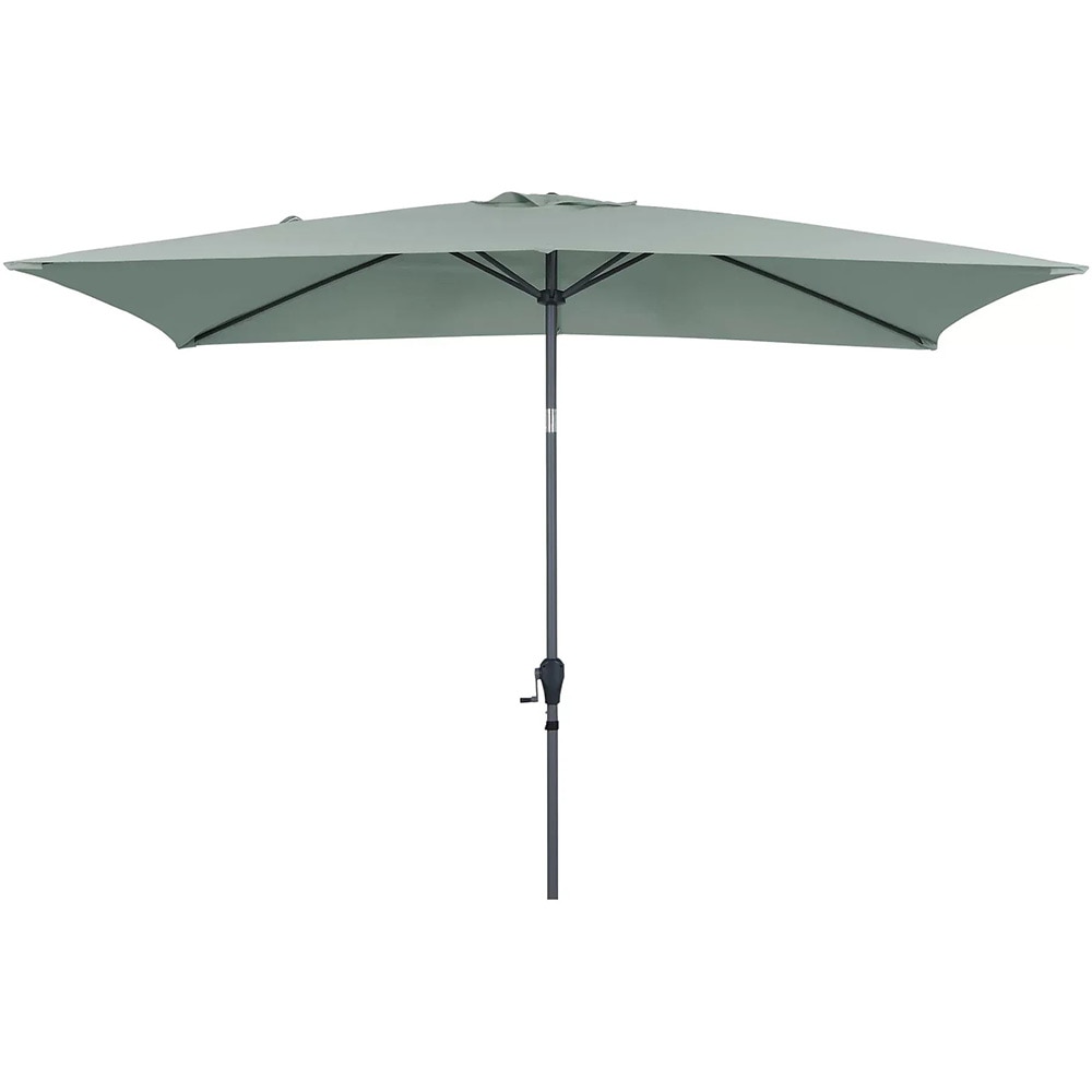 Umbrela gradina inclinabila GOODHOME Kasane, 3 x 2 m, UPF30, deschidere tip manivela, aluminiu si poliester, turcoaz