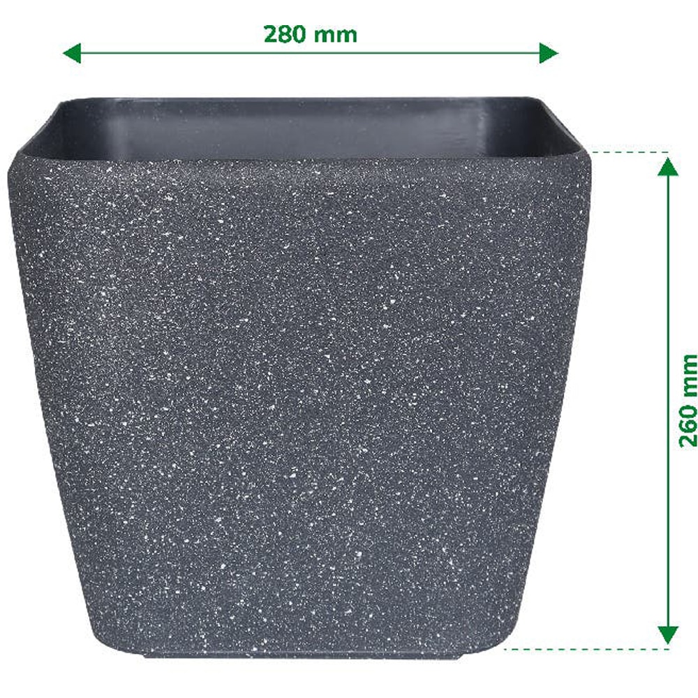 Ghiveci flori VERVE, plastic, D 28 cm, negru