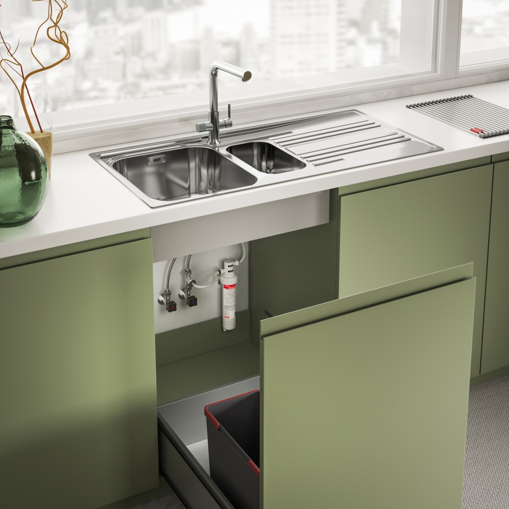 Baterie bucatarie FRANKE Lina Clear Water, cu filtrare, alama, crom