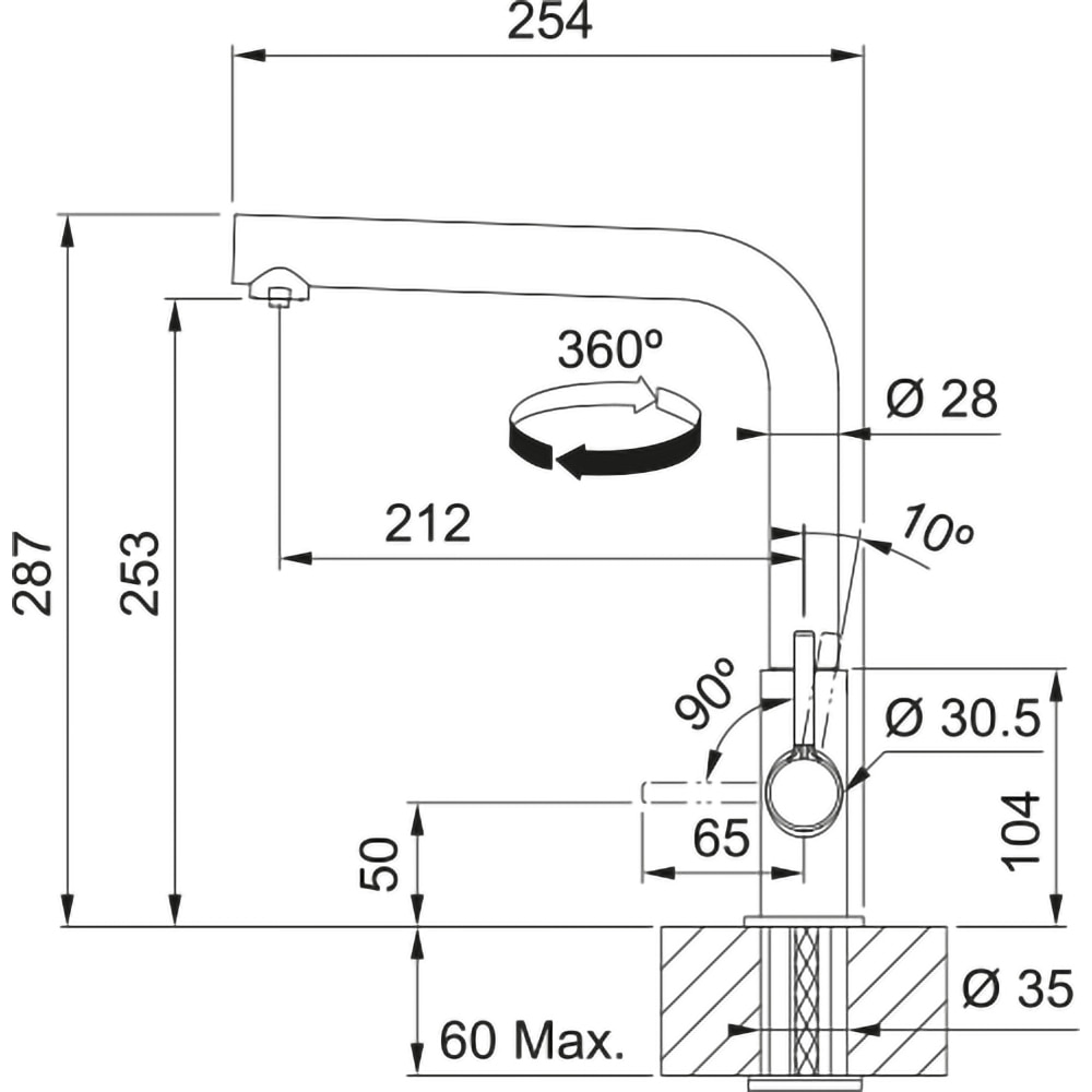 Baterie bucatarie FRANKE Lina Clear Water, cu filtrare, alama, crom