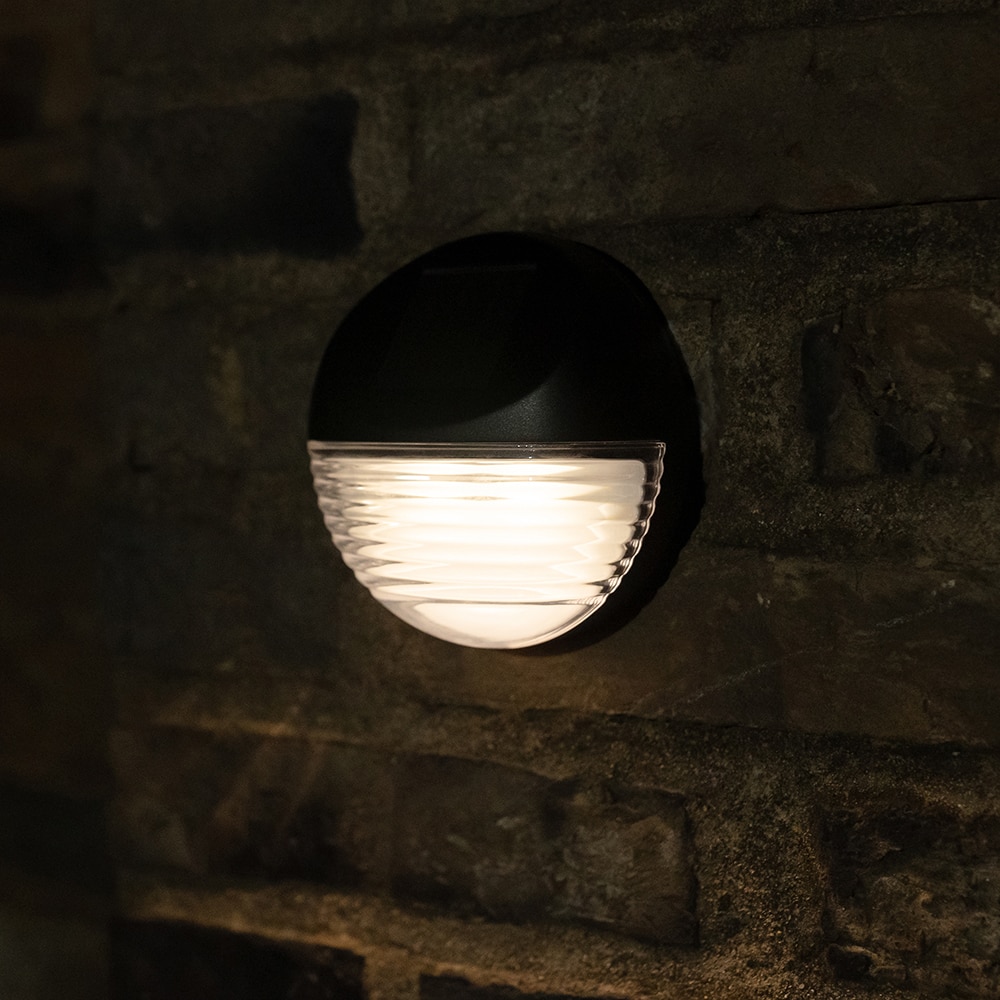 Aplica solara de exterior, 0.06W, LED incorporat, negru