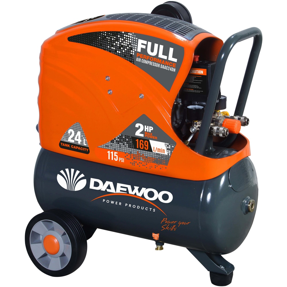 Compresor aer Daewoo DAAC24DN , cu ulei, 24 litri, 2 CP, 8 bar, 6 accesorii