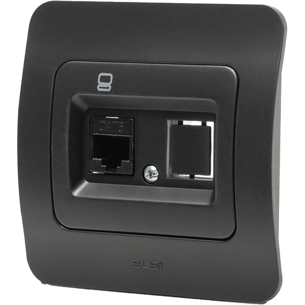 Priza internet ELBI EL0072914, IP20, negru mat