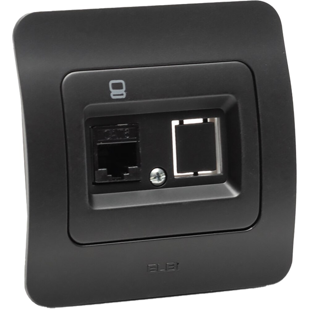 Priza internet ELBI EL0072914, IP20, negru mat