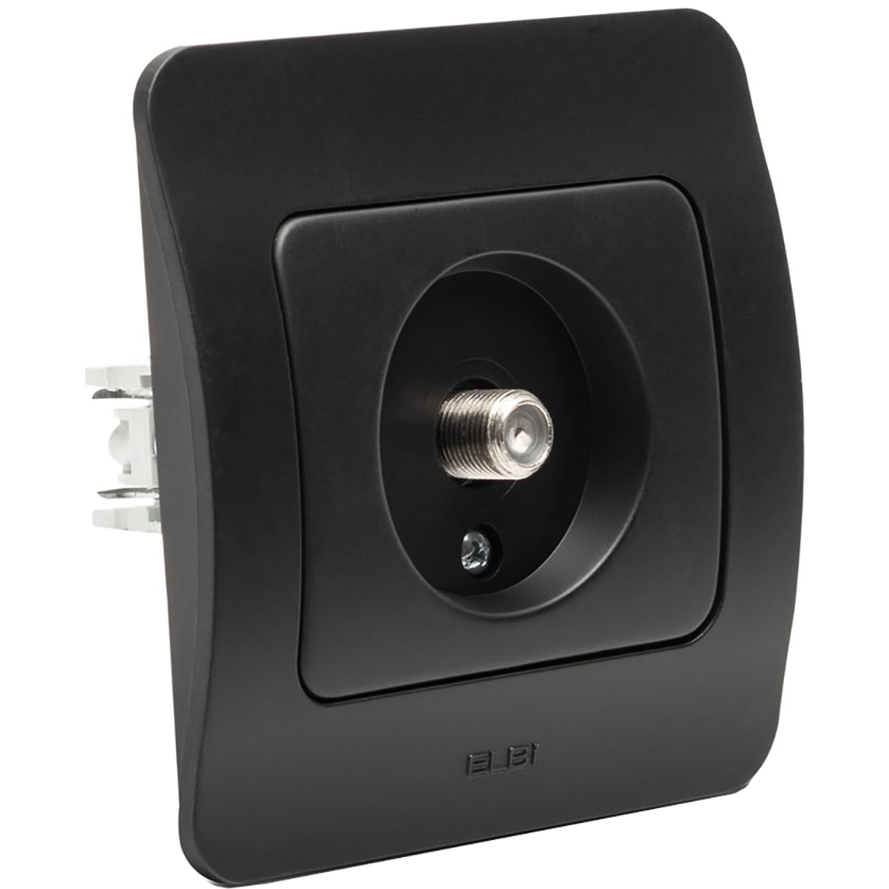 Priza TV ELBI EL0072913, IP20, negru mat