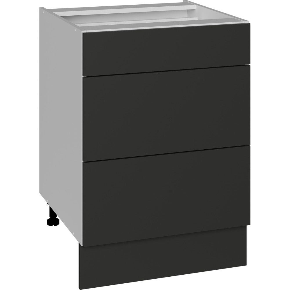 Corp inferior BOEMIA, 3 sertare, 60x57.81.5 cm, antracit