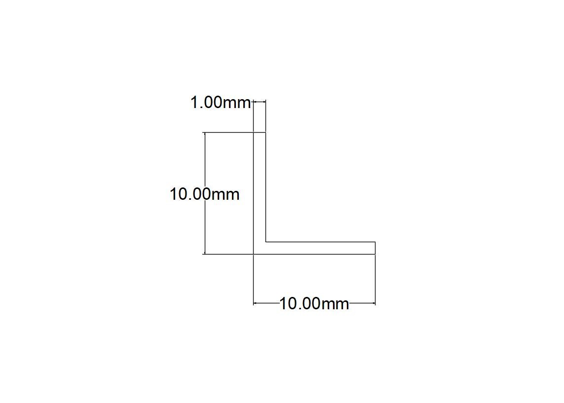 CORNIER ALU BRUT 10X10X1MM 1M