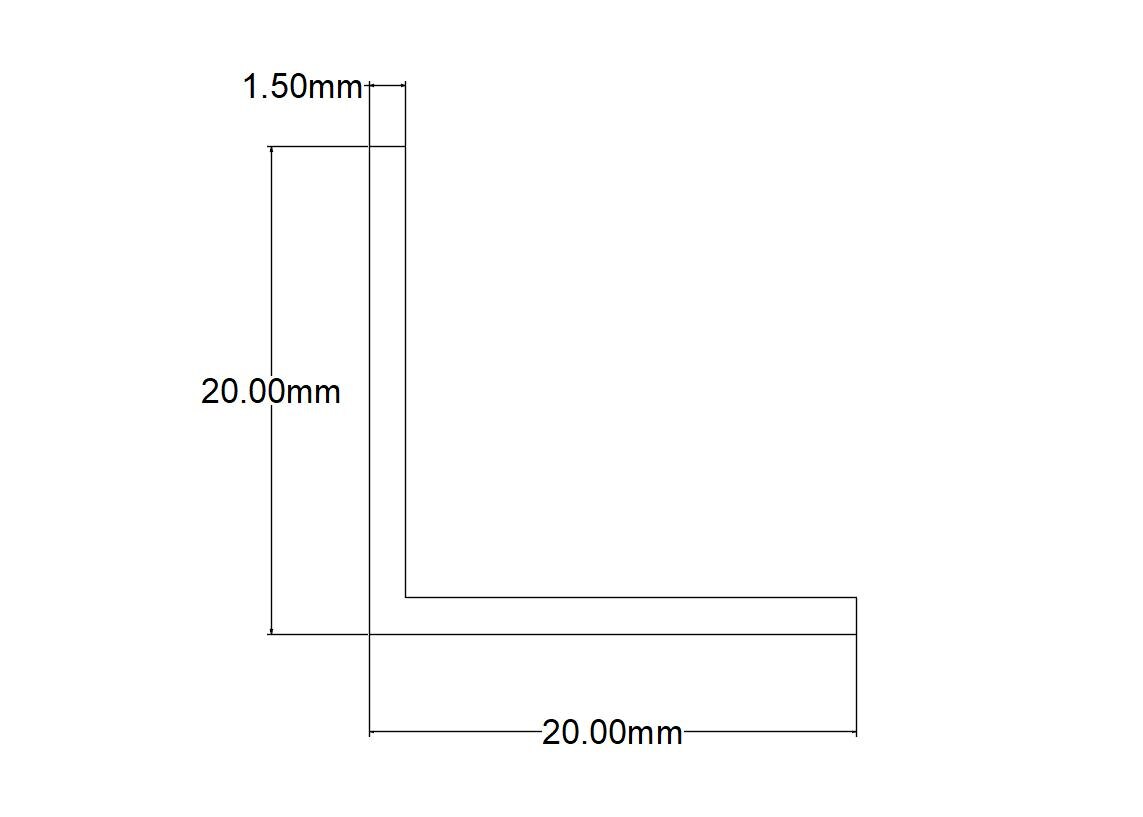 CORNIER ALU BRUT 20X20X1.5MM 1M