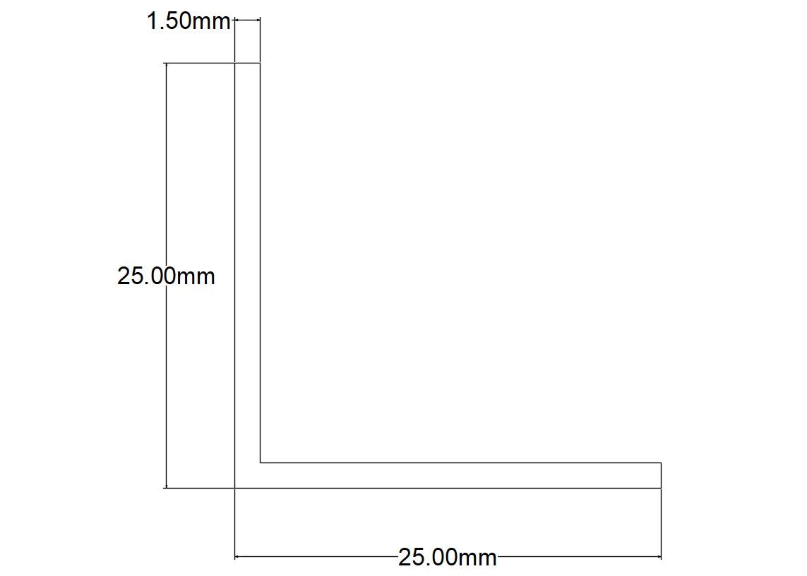 CORNIER ALU BRUT 25X25X1.5MM 1M