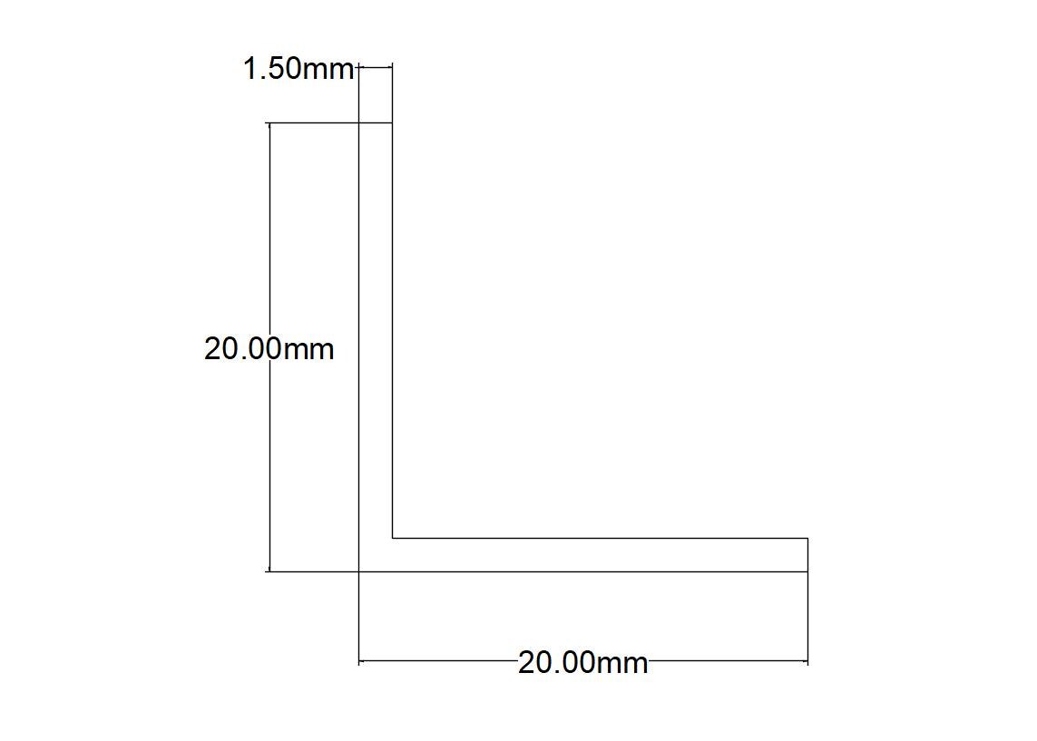 CORNIER ALU ANOD 20X20X1.5MM 2.5M