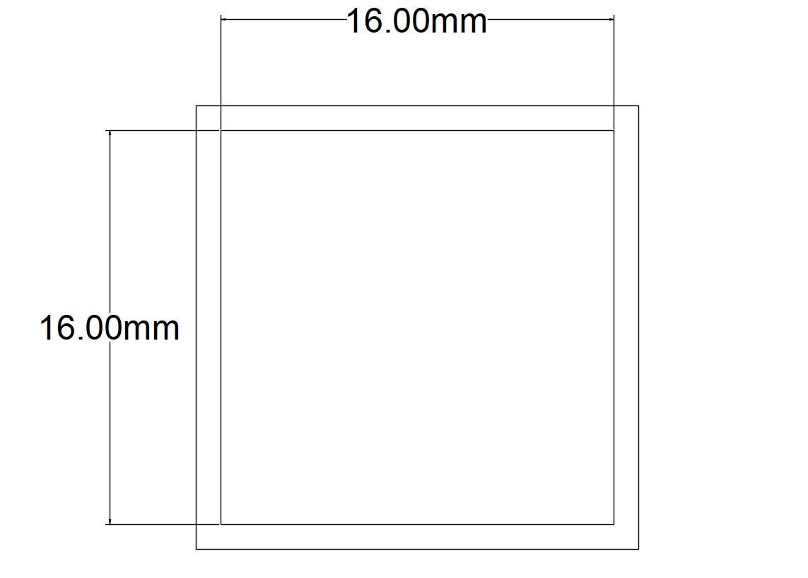 TEAVA PATRATA ALU BRUT 16X16MM 1M