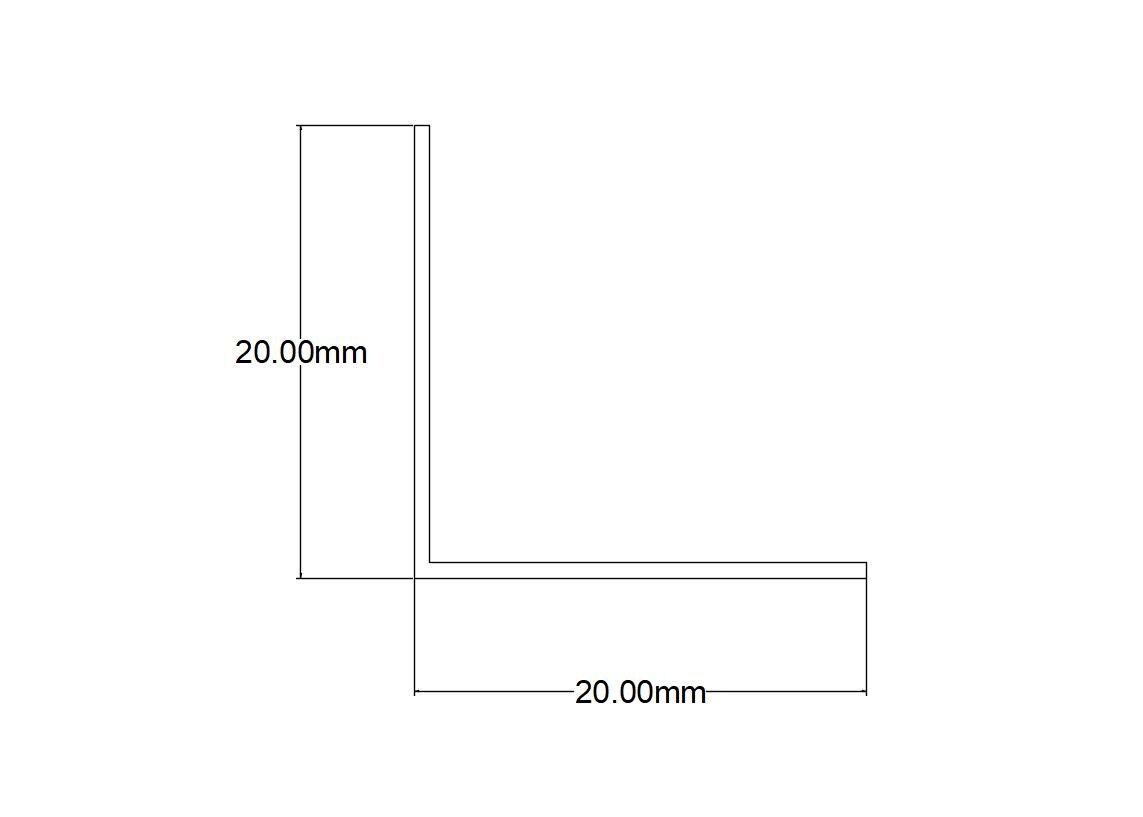 CORNIER PVC GRI 20X20MM 2.50M