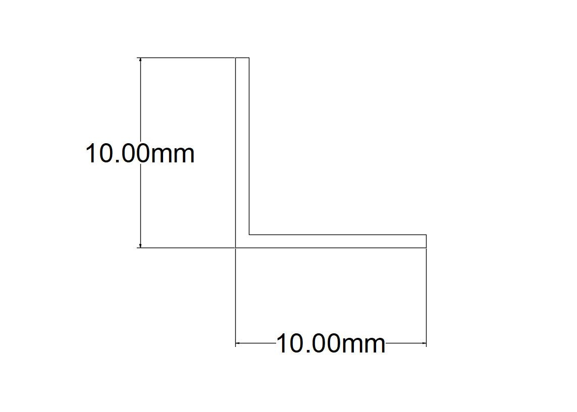 CORNIER PVC ALB 10X10MM 2.50M
