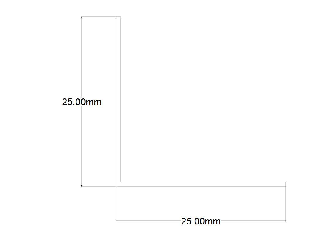 CORNIER PVC ALB 25X25MM 2.50M