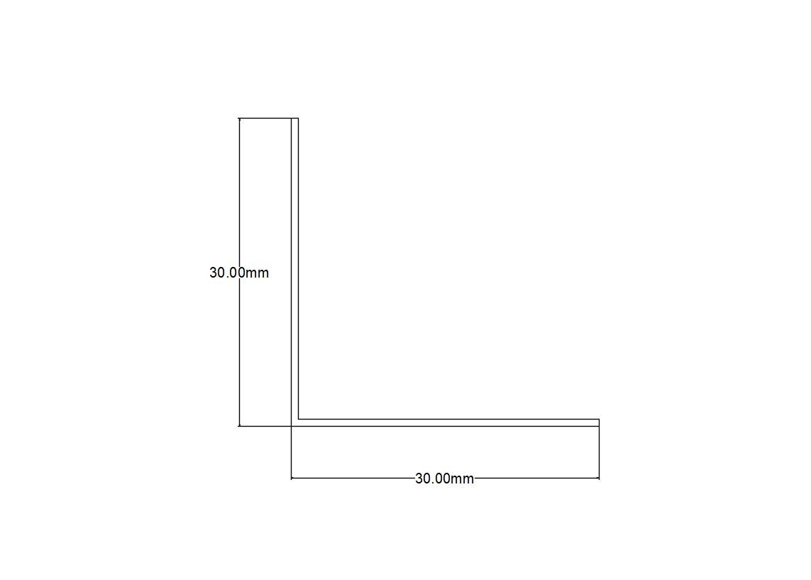 CORNIER PVC ALB 30X30MM 2.50M
