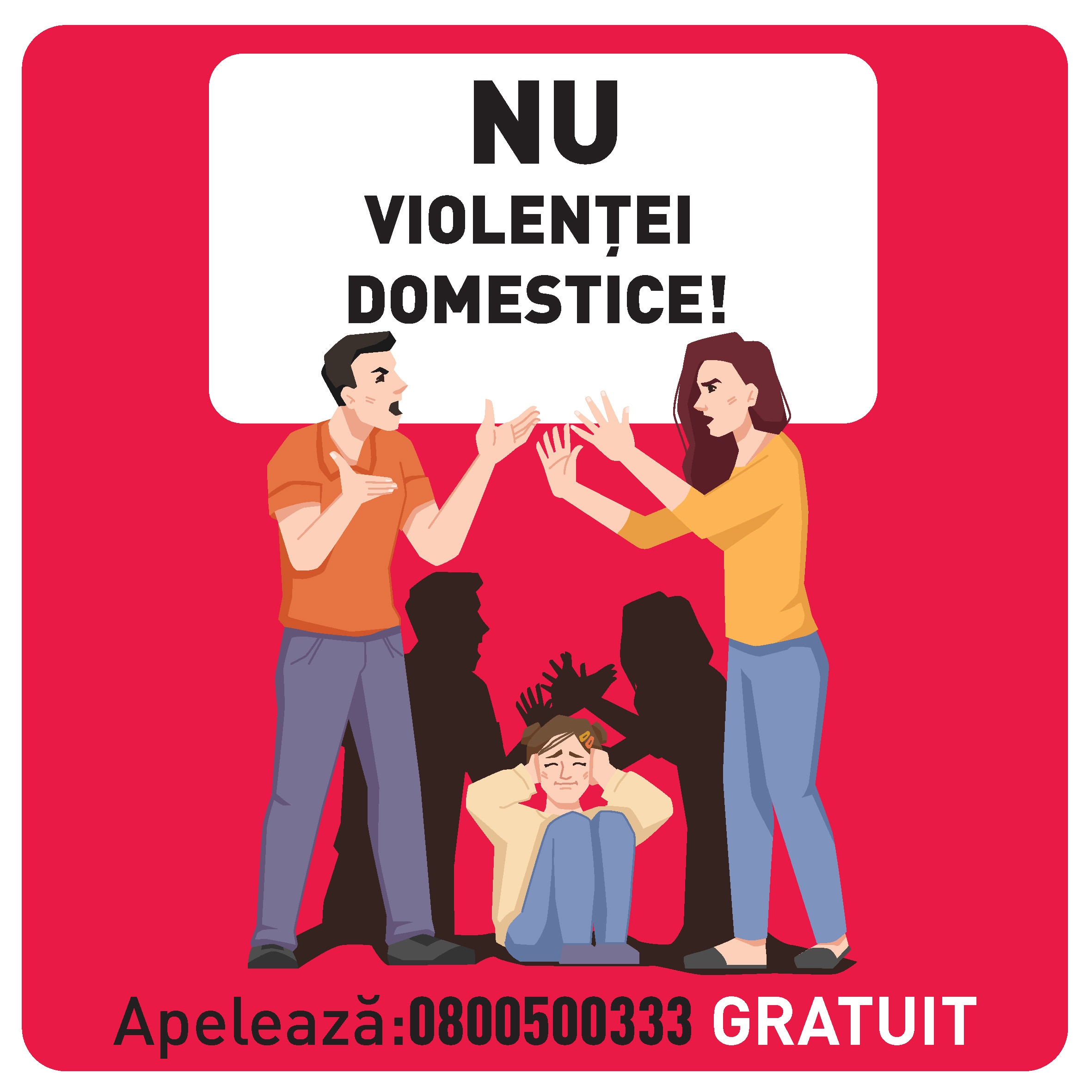 Semn "Stop violentei", 20 x 20 cm