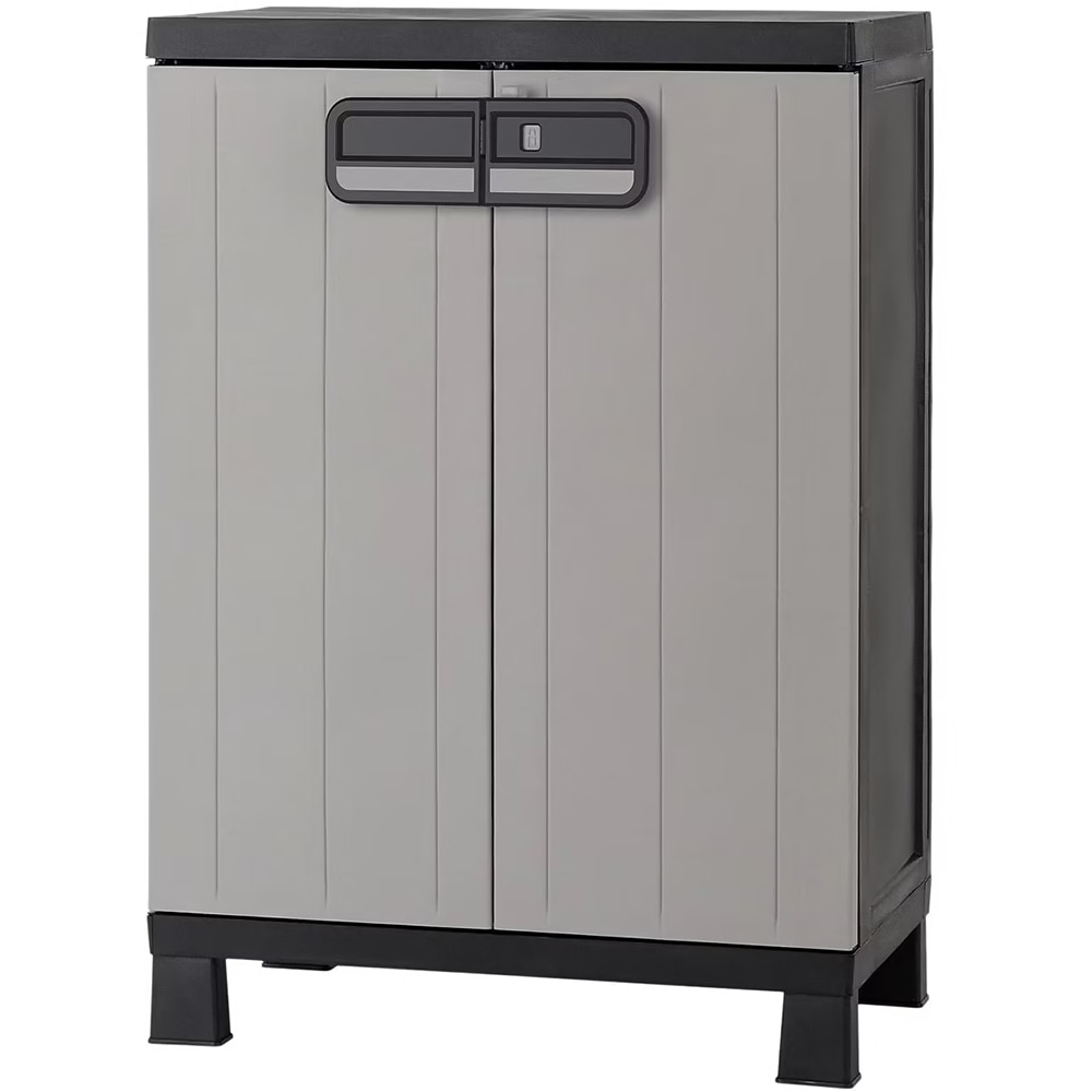 Dulap GOODHOME Links, plastic, 65 x 37 x 93 cm, gri-negru