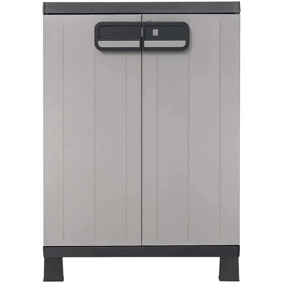 Dulap GOODHOME Links, plastic, 65 x 37 x 93 cm, gri-negru