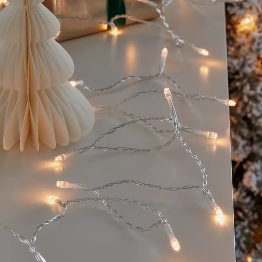 Instalatie de Craciun, 50 LED, 5 m, iluminare alb cald