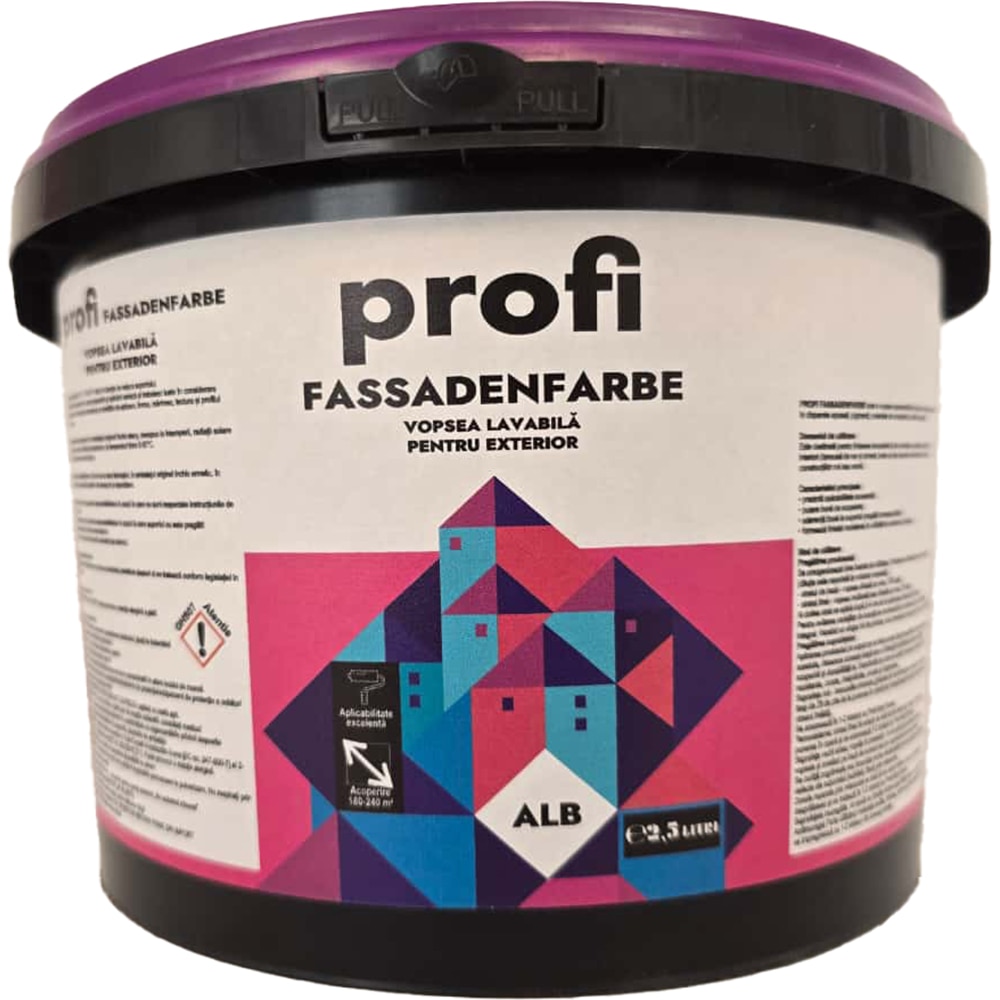 Vopsea lavabila exterior FASSADENFARBE Profi, 2.5L