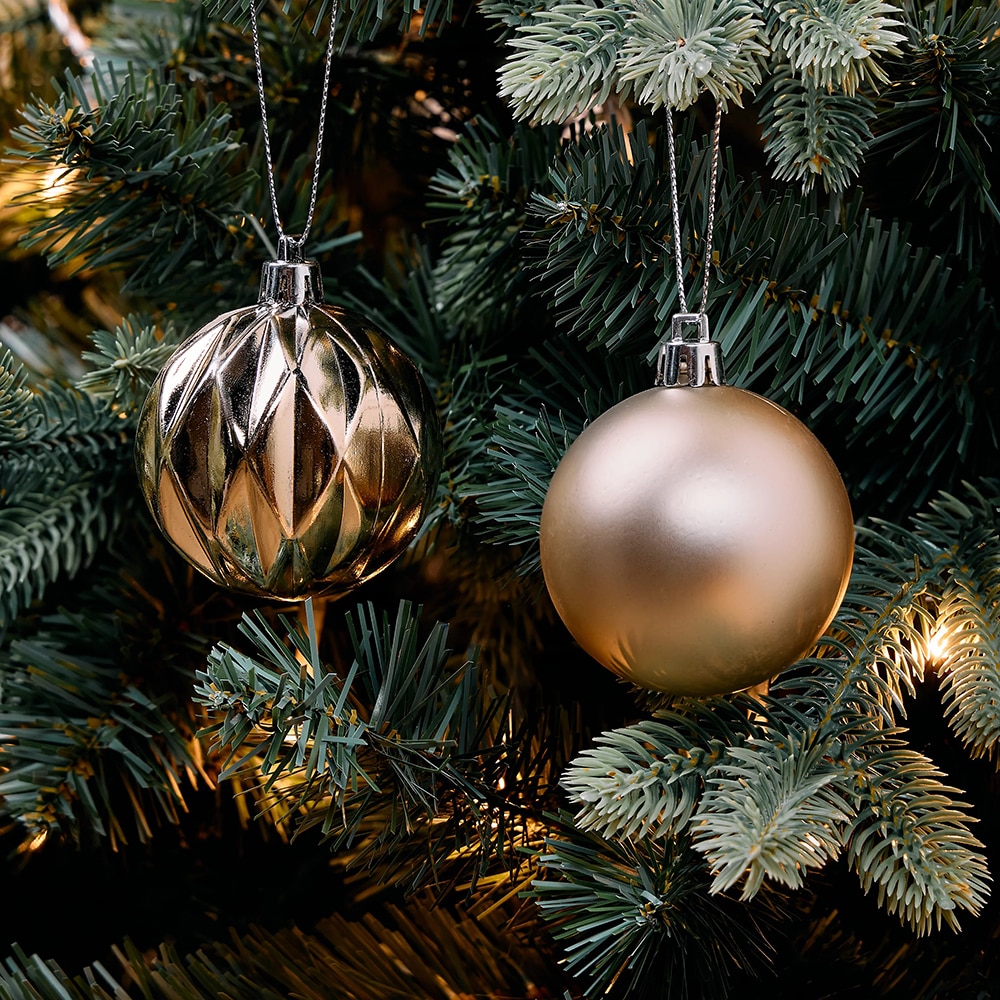 Set globuri brad, 8 bucati, auriu