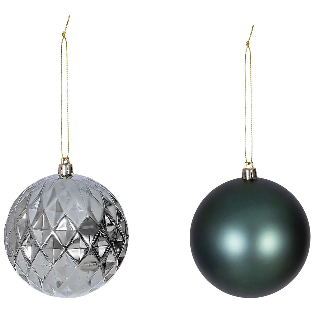 Set globuri brad, 4 bucati, albastru deschis