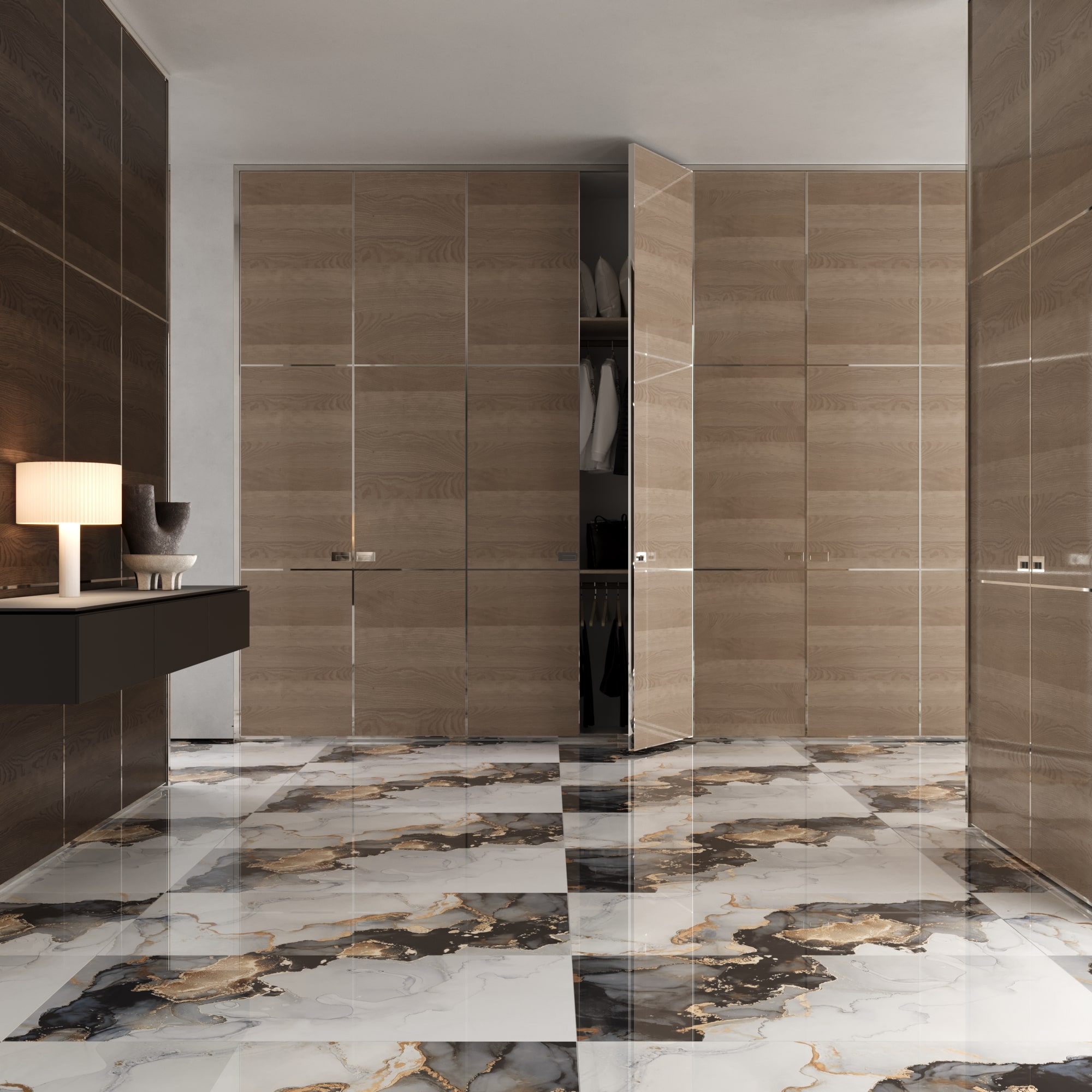 Gresie interior Joya Neo, negru/alb, portelanata, 120 x 60 cm, 1.44 mp/cutie