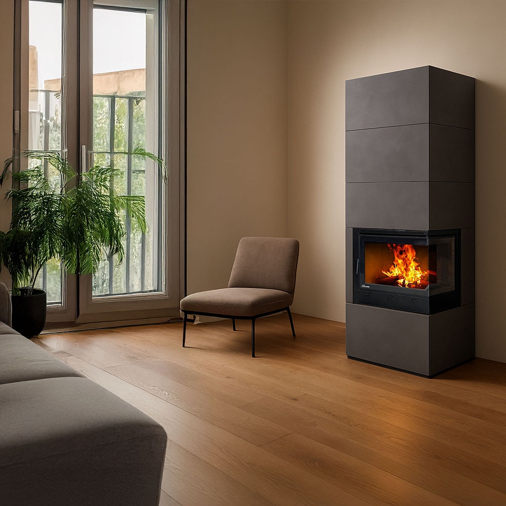 Focar REECOMER, 12 Kw, otel, negru