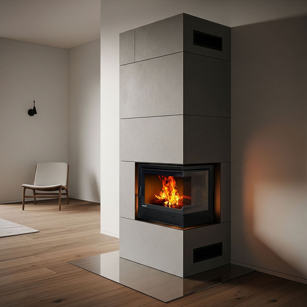 Focar REECOMER, 12 Kw, otel, negru