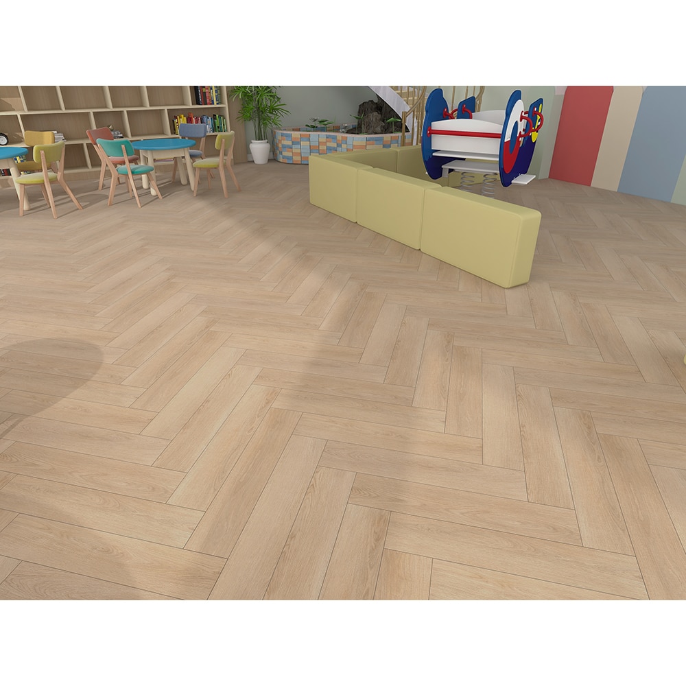 Parchet mineral compozit Prado Heringbone, SPC, AC4, maro deschis, 5 mm, 1.8 m2/cutie