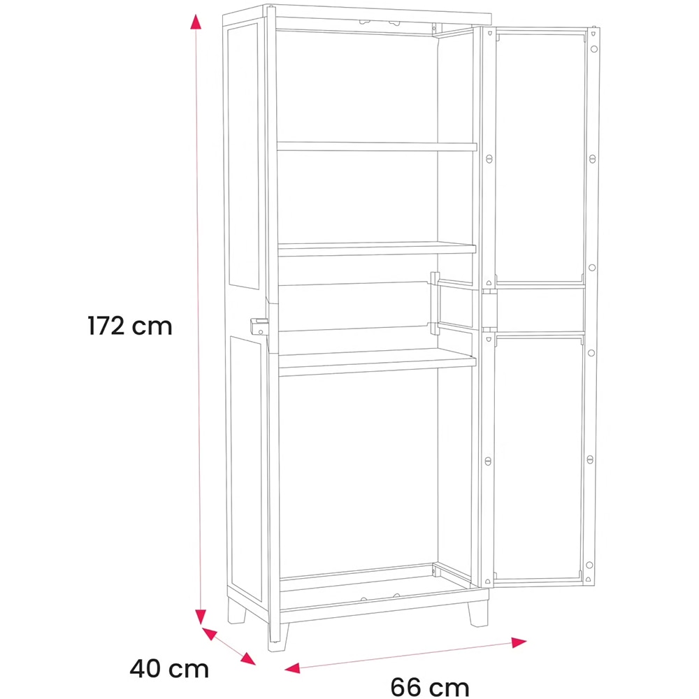 Dulap depozitare, plastic, 66 x 40 x 172 cm, negru