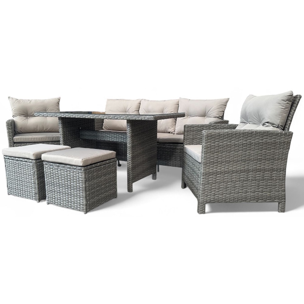 Set mobilier gradina Home Decor, 6 piese, gri