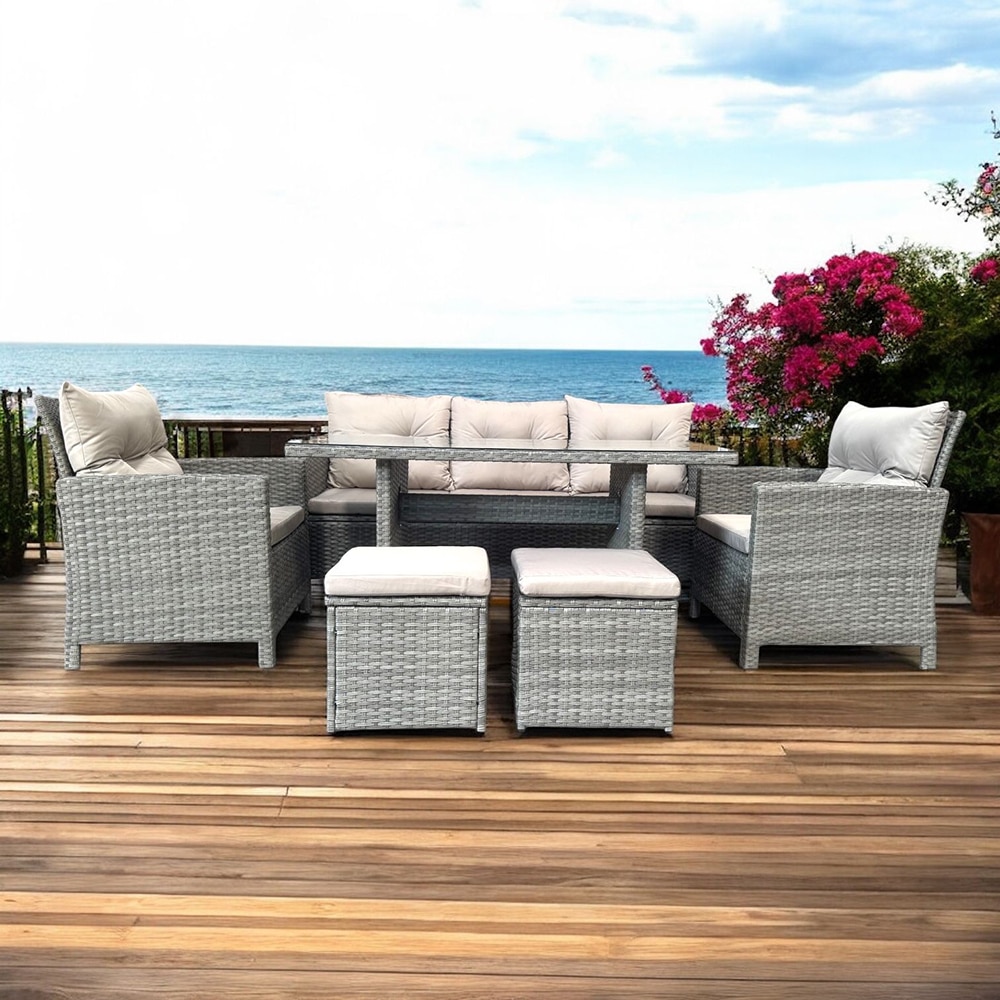 Set mobilier gradina Home Decor, 6 piese, gri