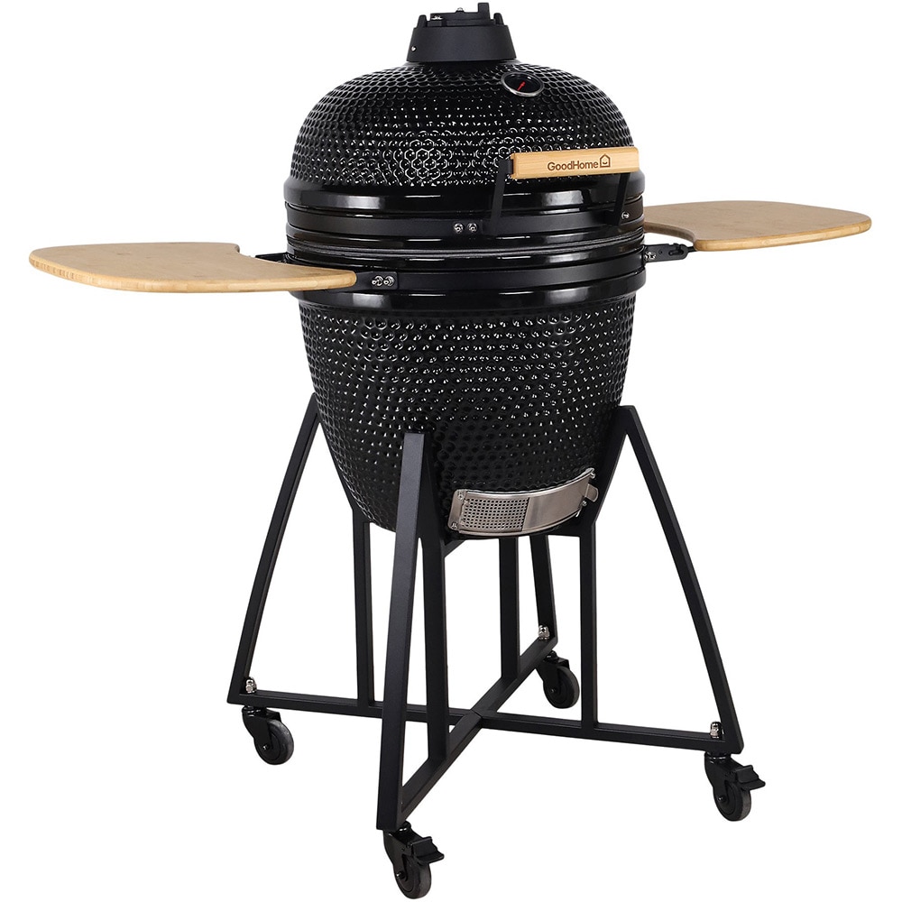 Gratar pe carbuni GOODHOME Sagami Kamado, D55 cm, 122 x 130 cm, otel si ceramica, negru