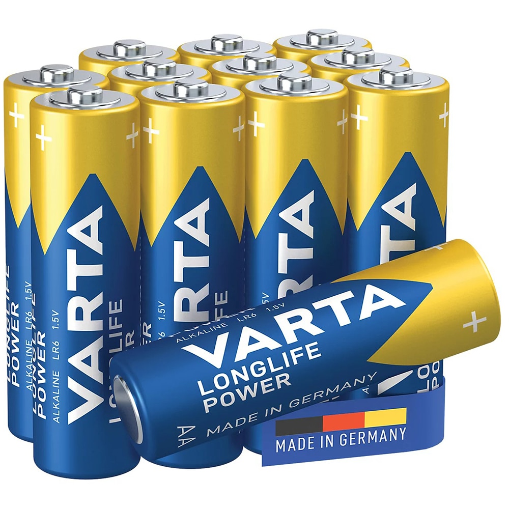 Baterii alcaline VARTA Longlife Power AA, 12 bucati