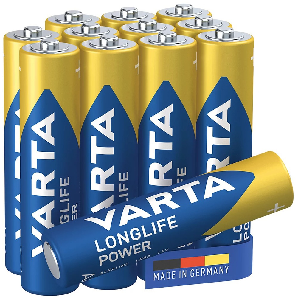 Baterii alcaline VARTA Longlife Power AAA, 12 bucati