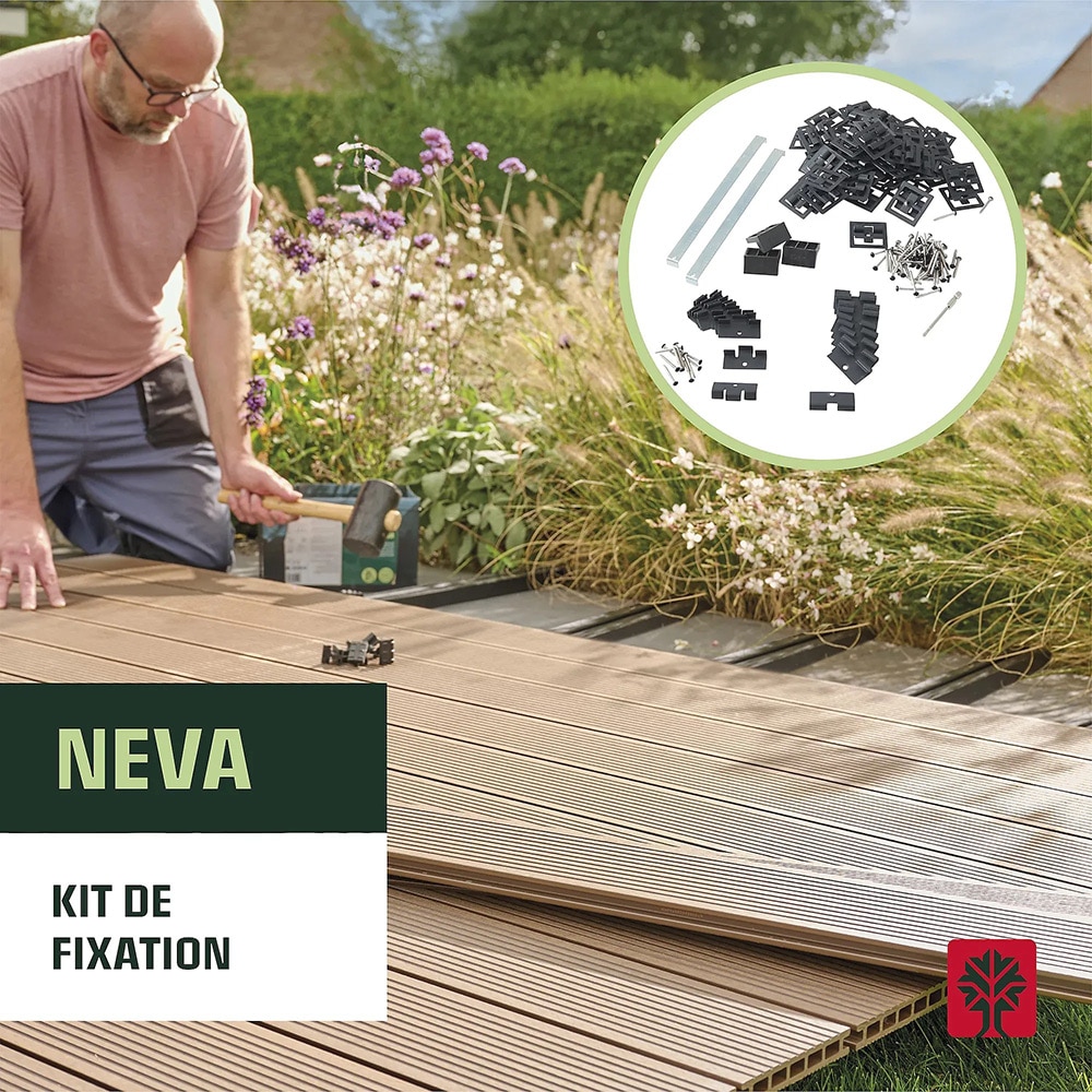 Set fixare terasa KLIKSTROM Neva, otel, 216 elemente