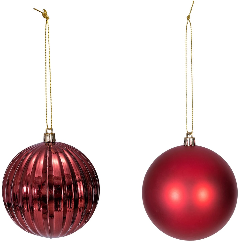Set globuri brad, 4 bucati, rosu