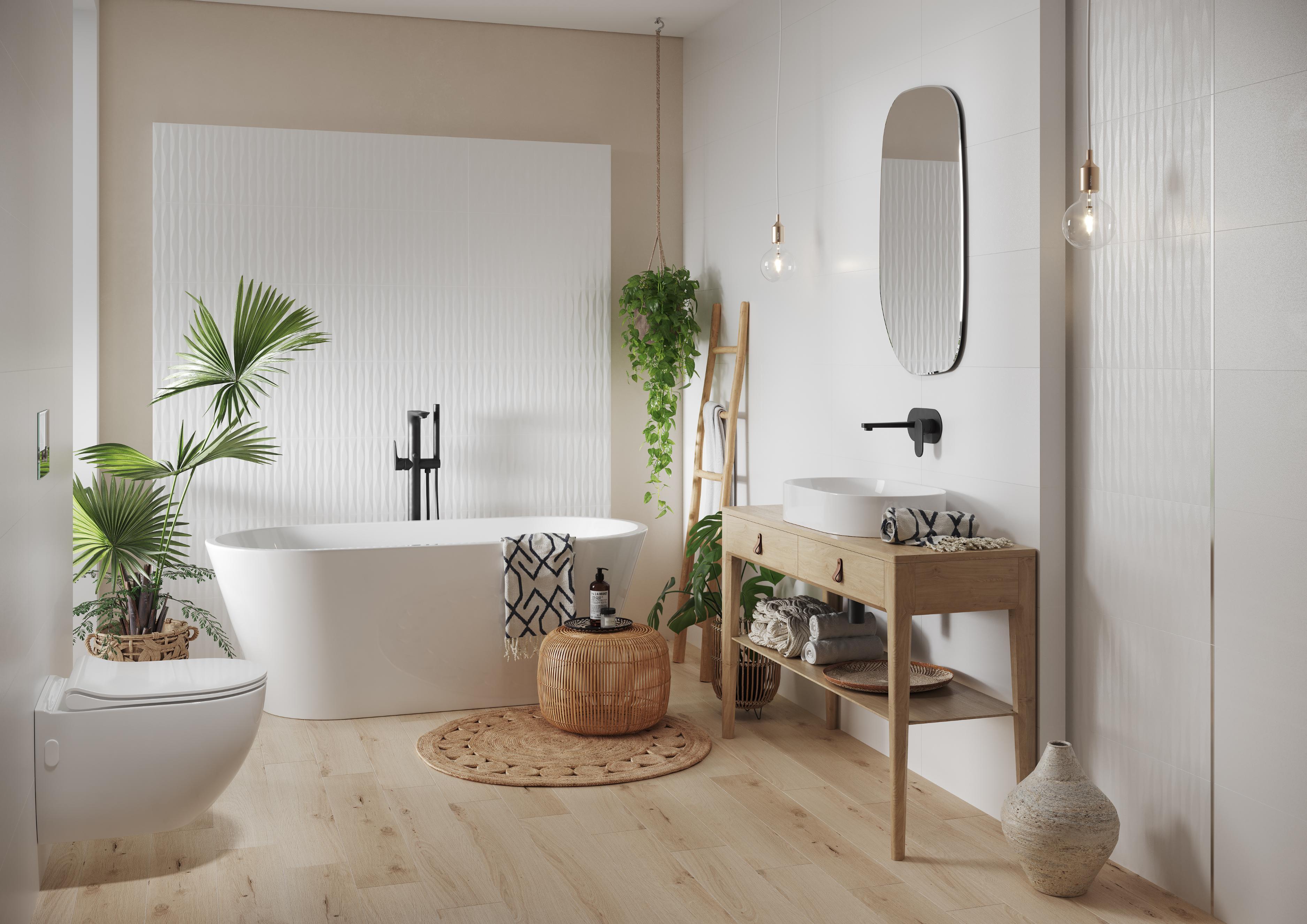 Fraianta interior Cersanit Parmina Wand White Monocolour, 29.8 x 59.8 cm, 1.25 mp/cutie, alb