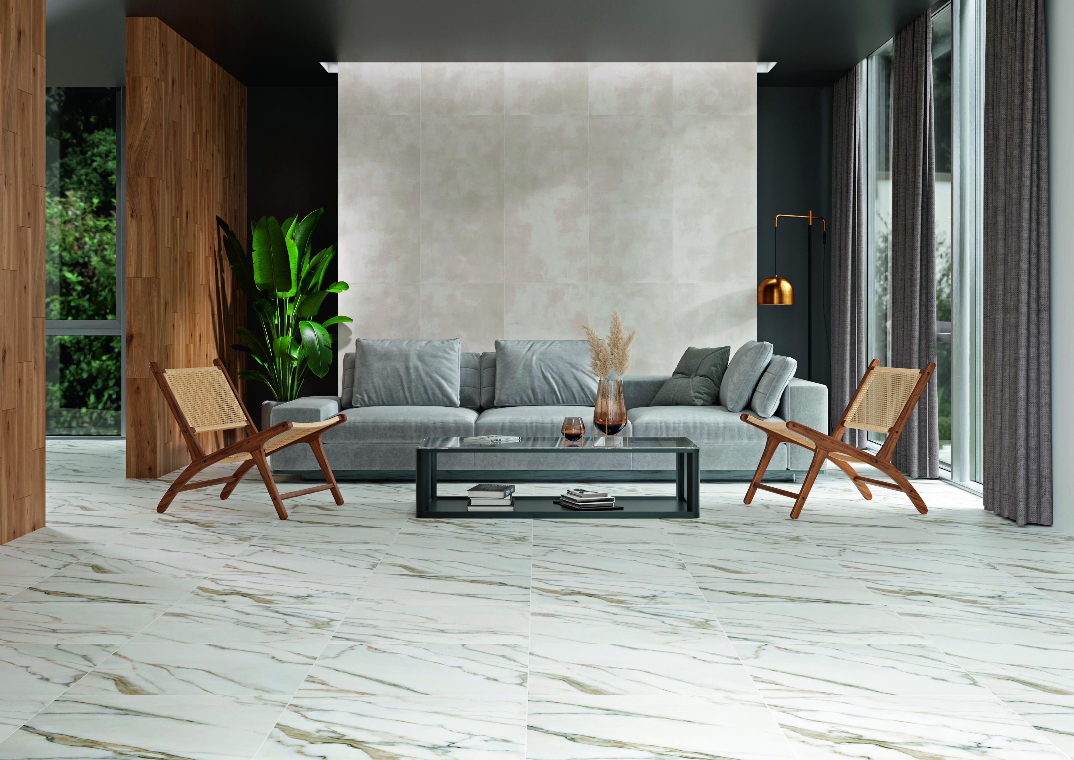 Gresie Cersanit Borgini Gold, alb, interior/exterior, 60 x 60 cm, 1.07 mp/cutie, PEI 3