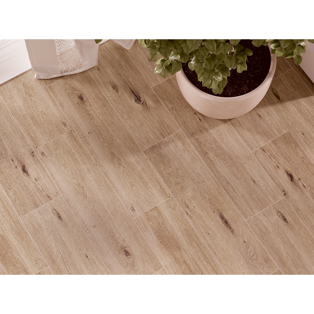 Gresie interior/exterior Cersanit Forwood, 60 x 18.5 cm, 1 mp/cutie, maro deschis