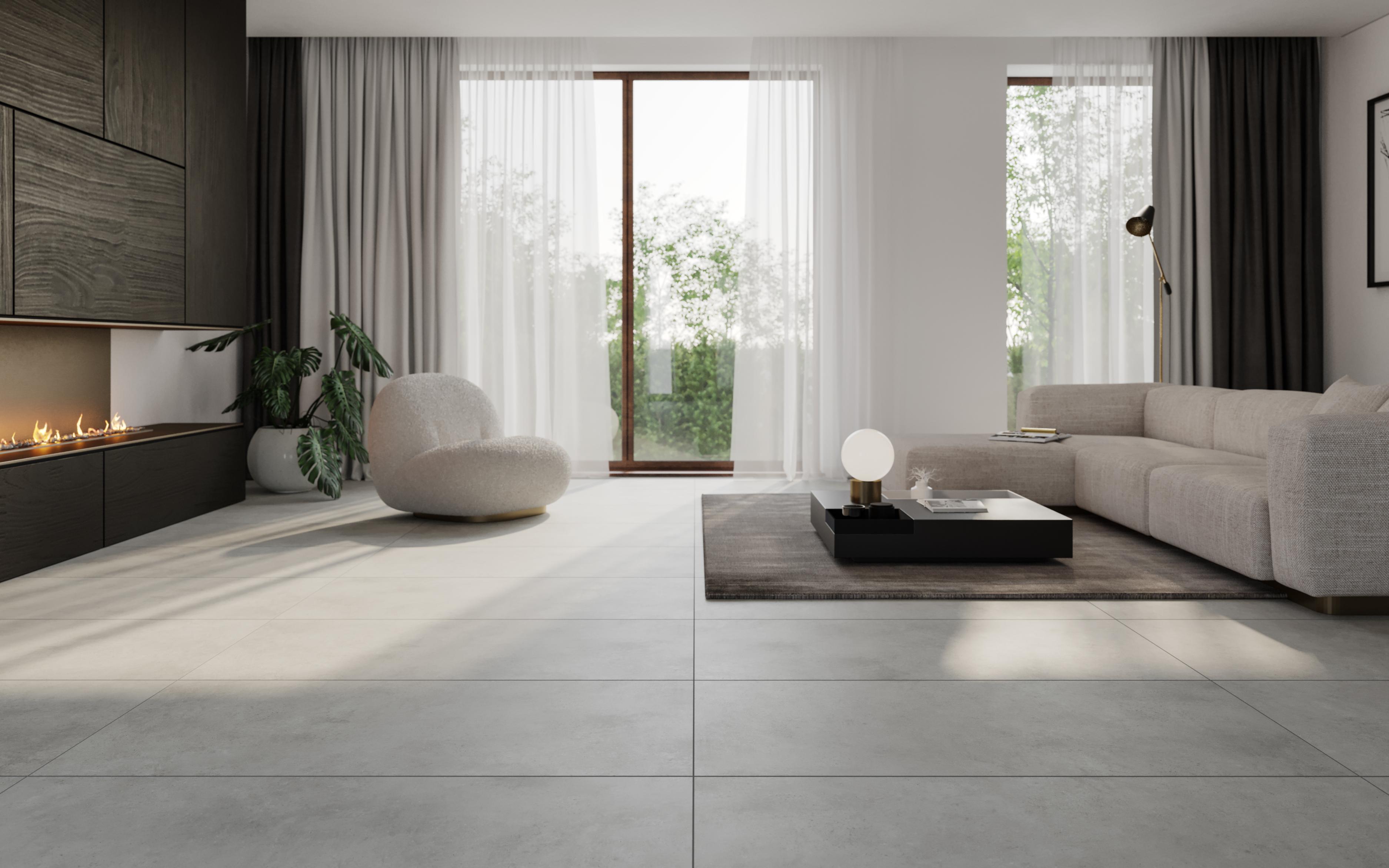 Gresie Cersanit Mathis, gri deschis, interior/exterior, 120 x 60 cm, 1.43 mp/cutie, PEI 4