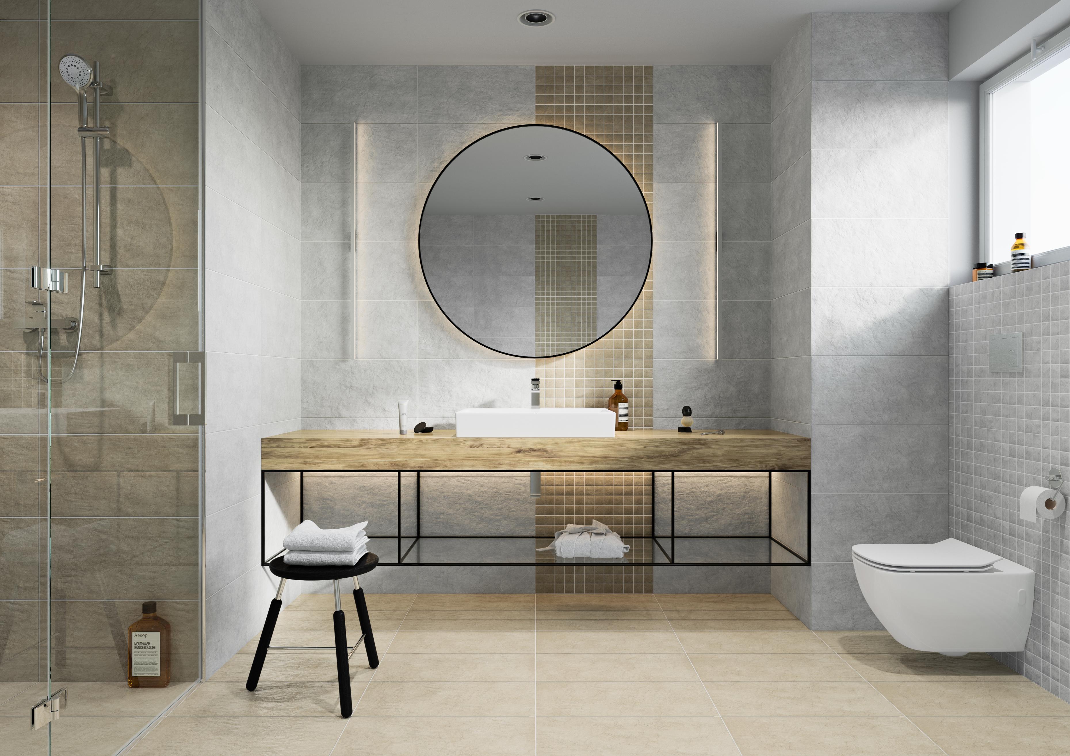 Gresie Cersanit Pietra, gri deschis, interior/exterior, 60 x 30 cm, 1.6 mp/cutie, PEI 5