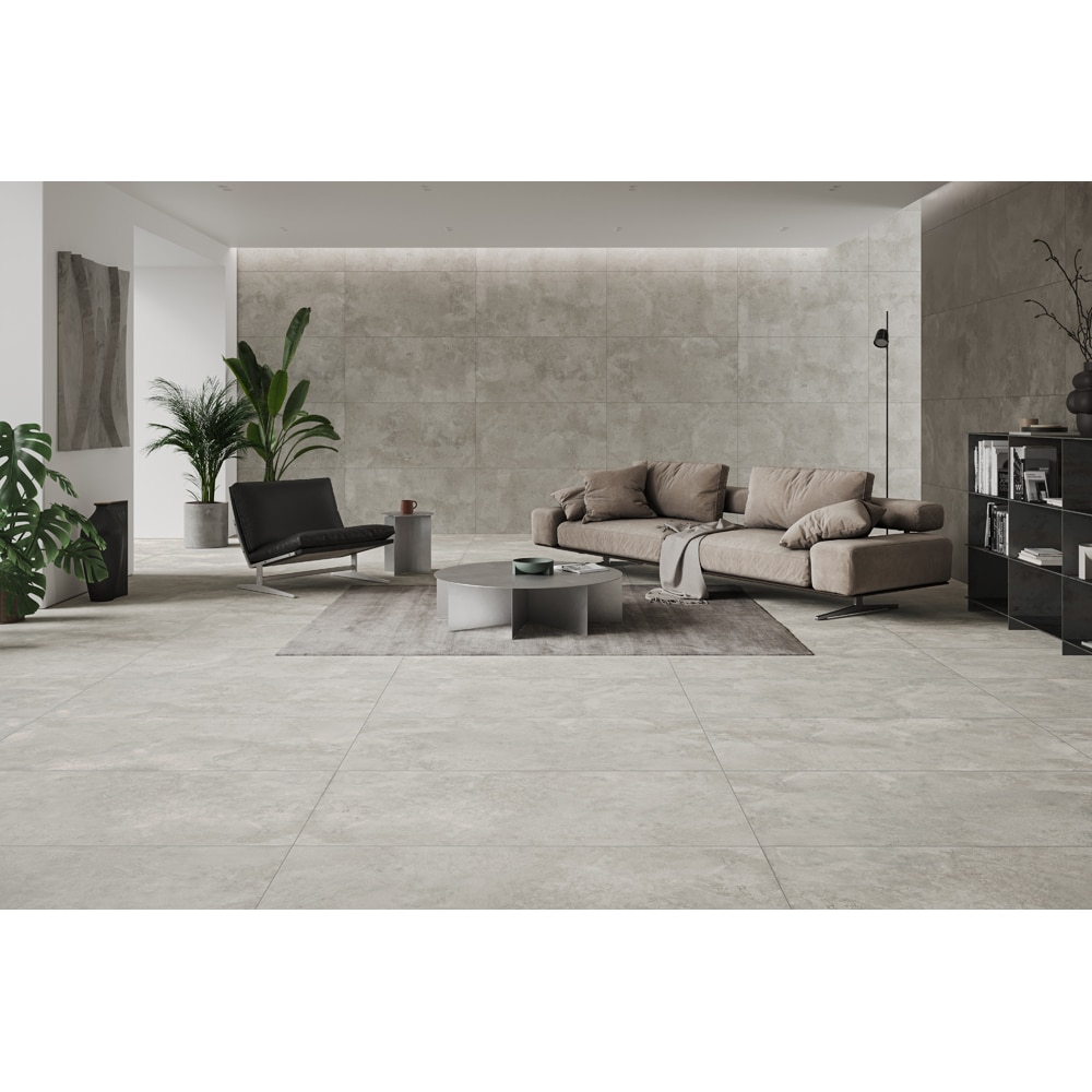 Gresie interior/exterior Cersanit Winter Shadow, 120 x 60 cm, 1.43 mp/cutie, alb