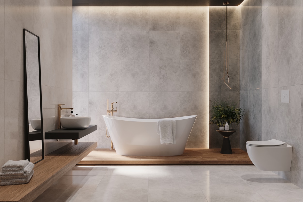 Gresie interior/exterior Cersanit Milrow, gri, 120 x 60 cm, suprafata 1,43 mp, PEI 4