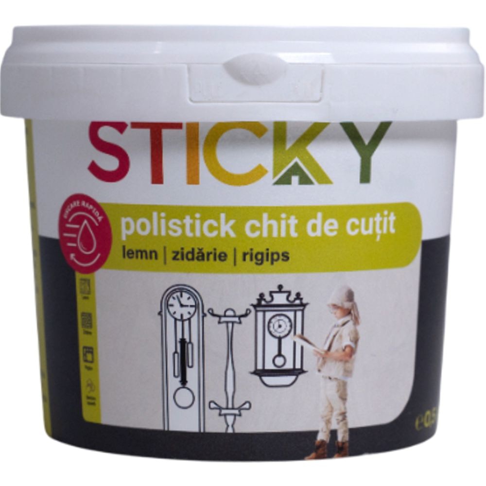 Chit de cutit Sticky, alb, 0.5 kg