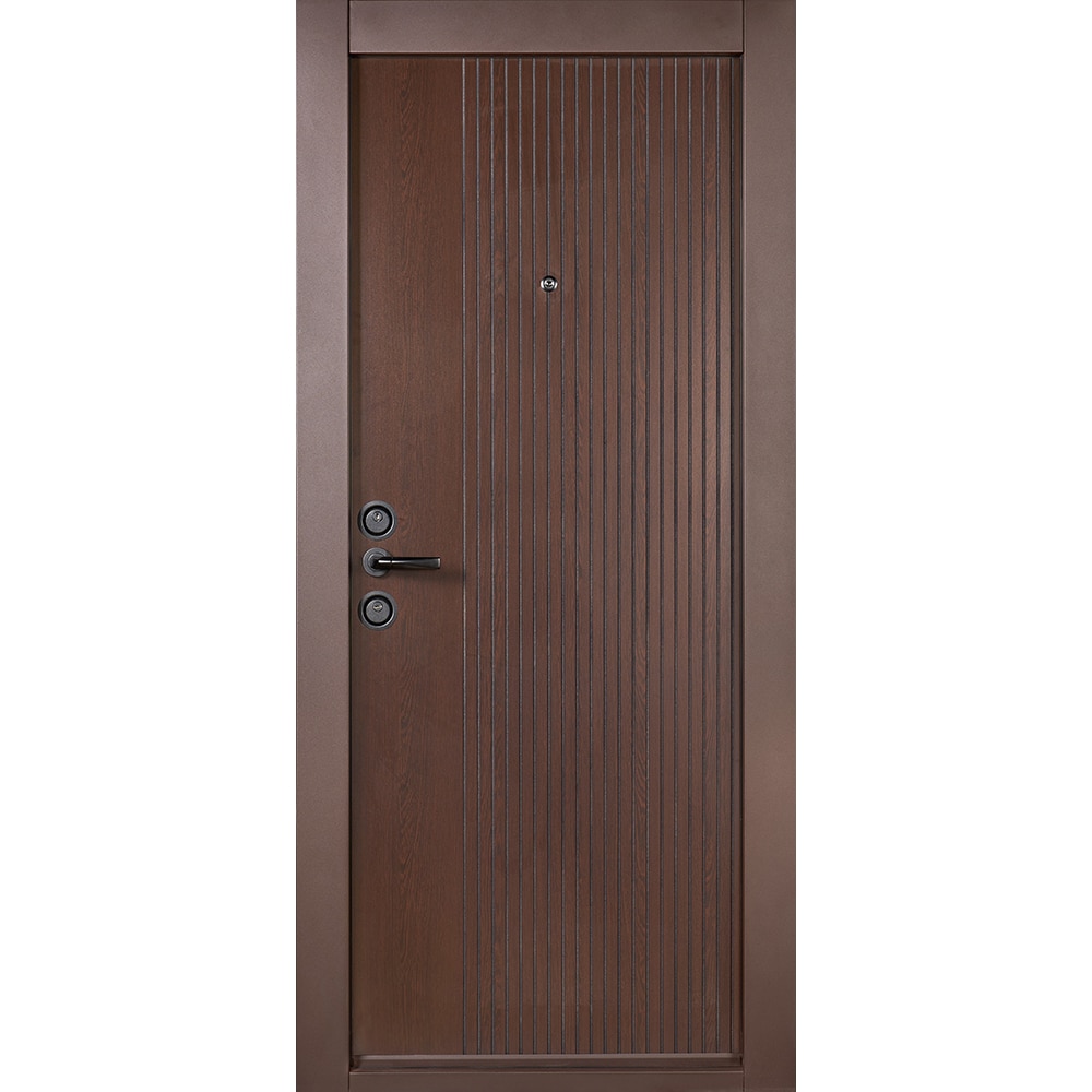 Usa exterior BELLA CASA BC400, fara geam, stanga, metal, 80 x 194 cm, maro