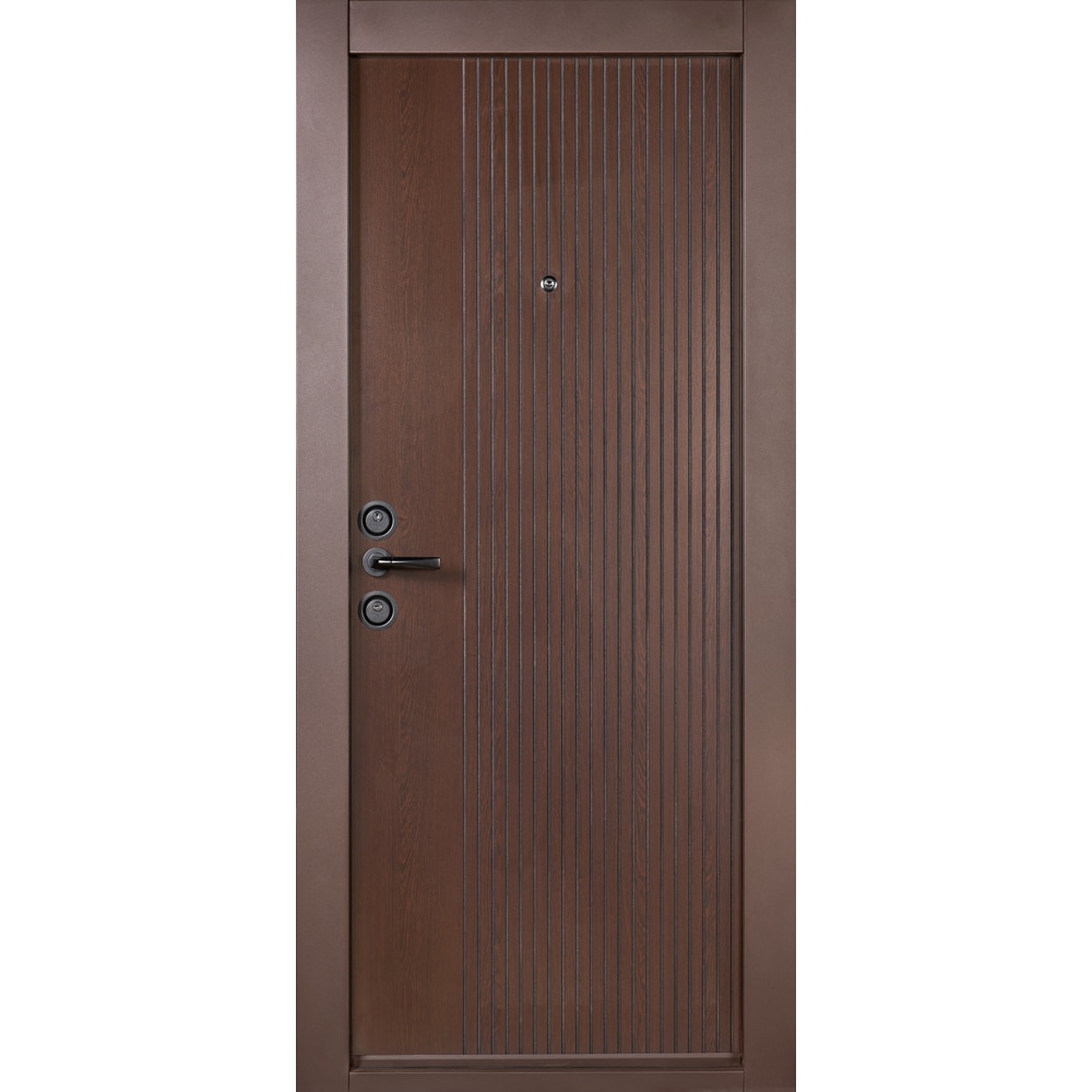 Usa exterior BELLA CASA BC400, fara geam, dreapta, metal, 80 x 194 cm, maro