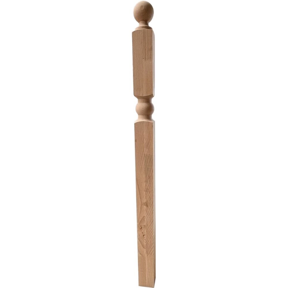 Balustru cap strunjit, fag, 1300 x 70 x 70 mm, natur
