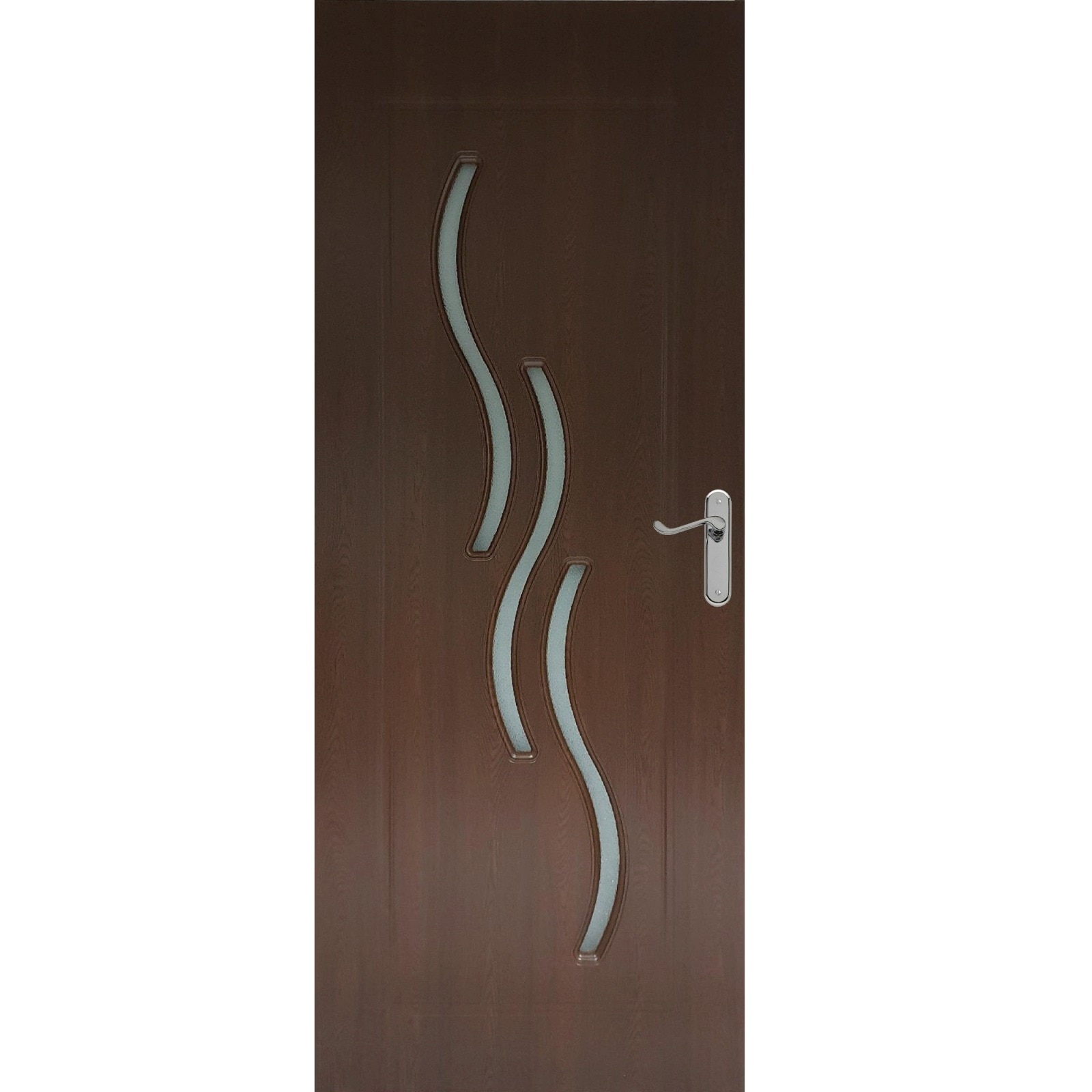 Usa interior cu geam, reversibila, MDF, stejar-auriu, 60 cm x 204 cm  Pamate